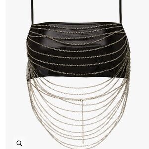 WeWoreWhat Bandeau silver chains backless M
